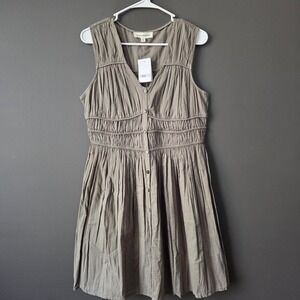 NEW Lucky Brand Women's Size M Olive Green‎ Pleated Sleeveless Dress NWT